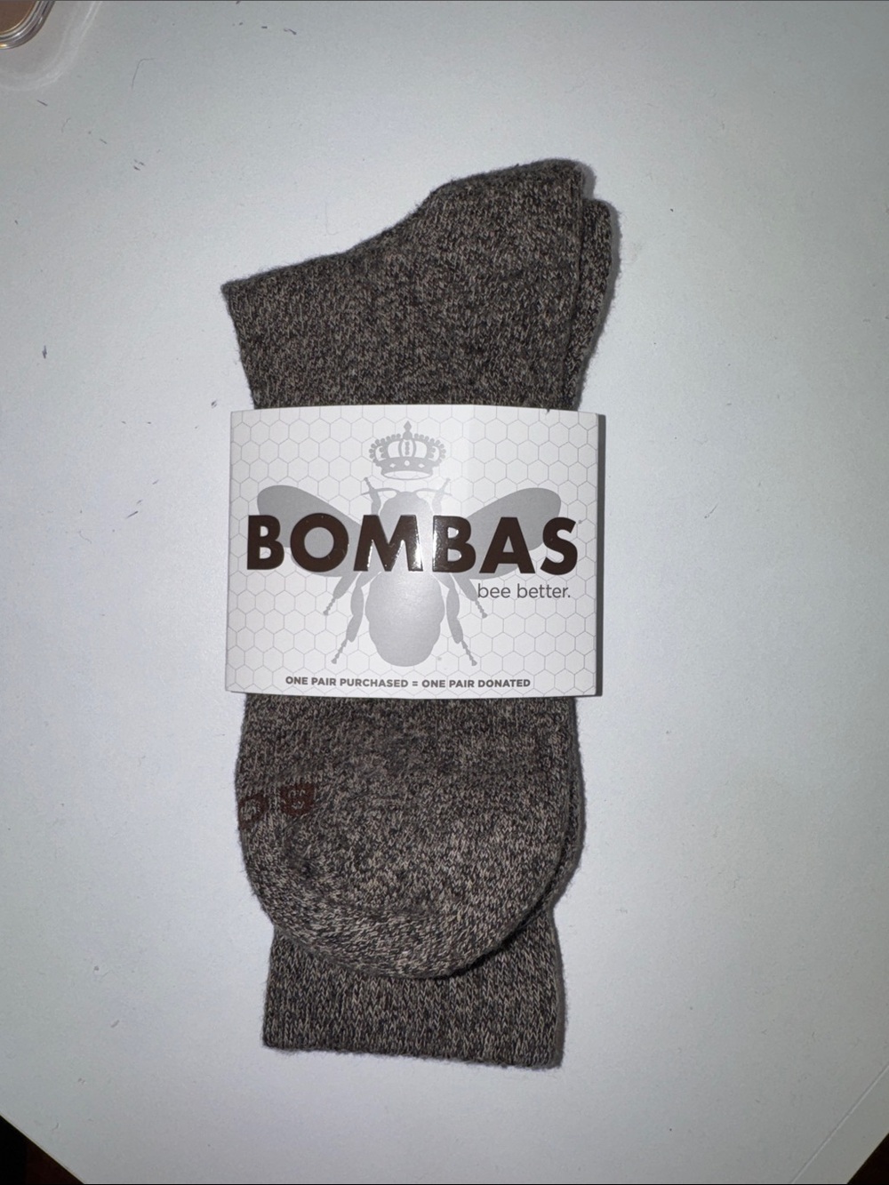 Bombas Taupe Heathered Men’s Crew Socks